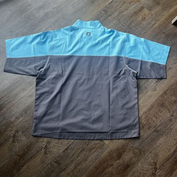 New Footjoy Short Sleeve Men's Extra Large 1/2 Zip Windshirt Gray Blue XL - Picture 7 of 7